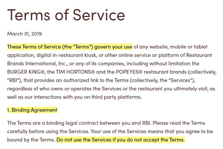 Sample Terms of Service Template - Privacy Policies